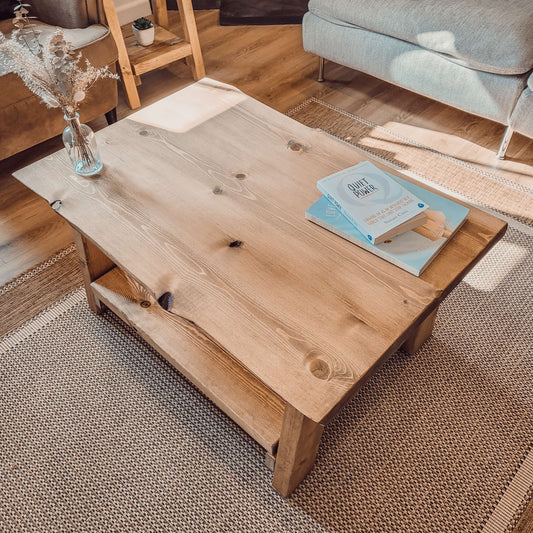 LOTTI Live / Waney Edge Coffee Table With Shelf image 1