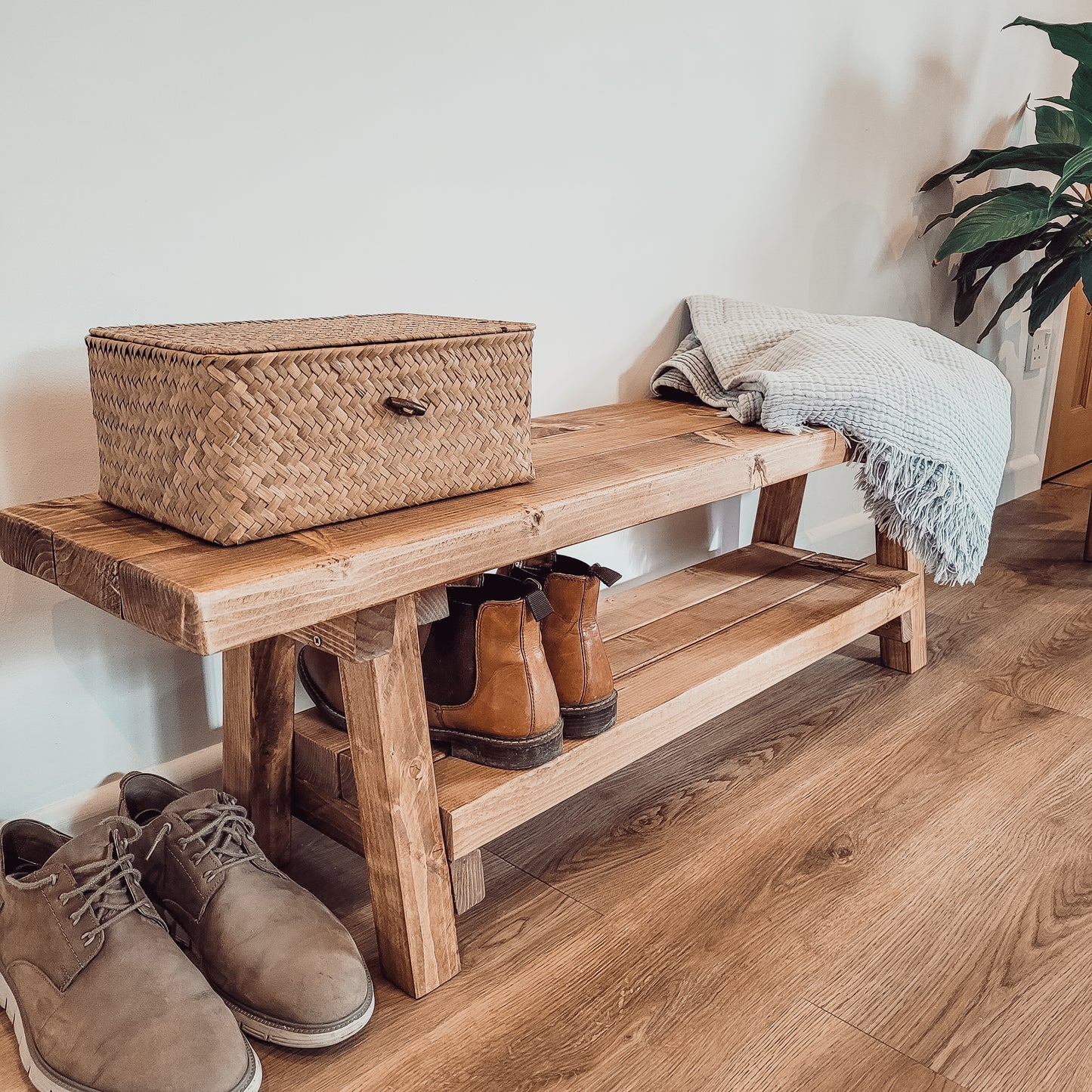 VORA Rustic Bench For Entryway