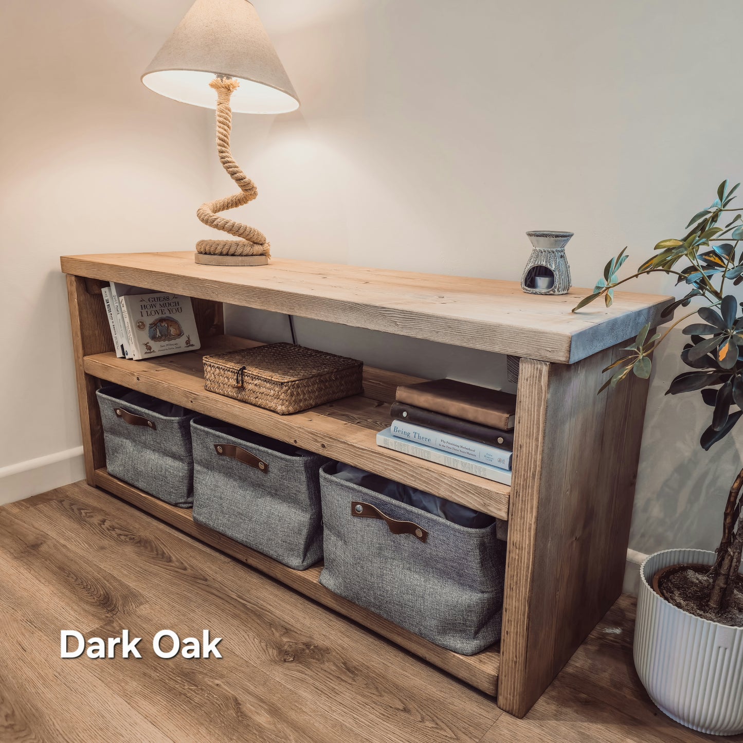 2-Tier Storage Unit / Bookshelf / Toy Storage / Living Room Storage / Shoe Storage Rustic Storage Unit Solid Wood Cottage Style /Book Shelf