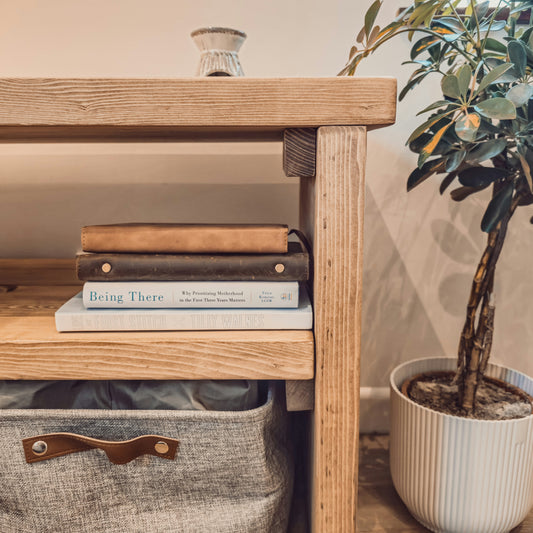 2-Tier Storage Unit / Bookshelf / Toy Storage / Living Room Storage / Shoe Storage Rustic Storage Unit Solid Wood Cottage Style /Book Shelf