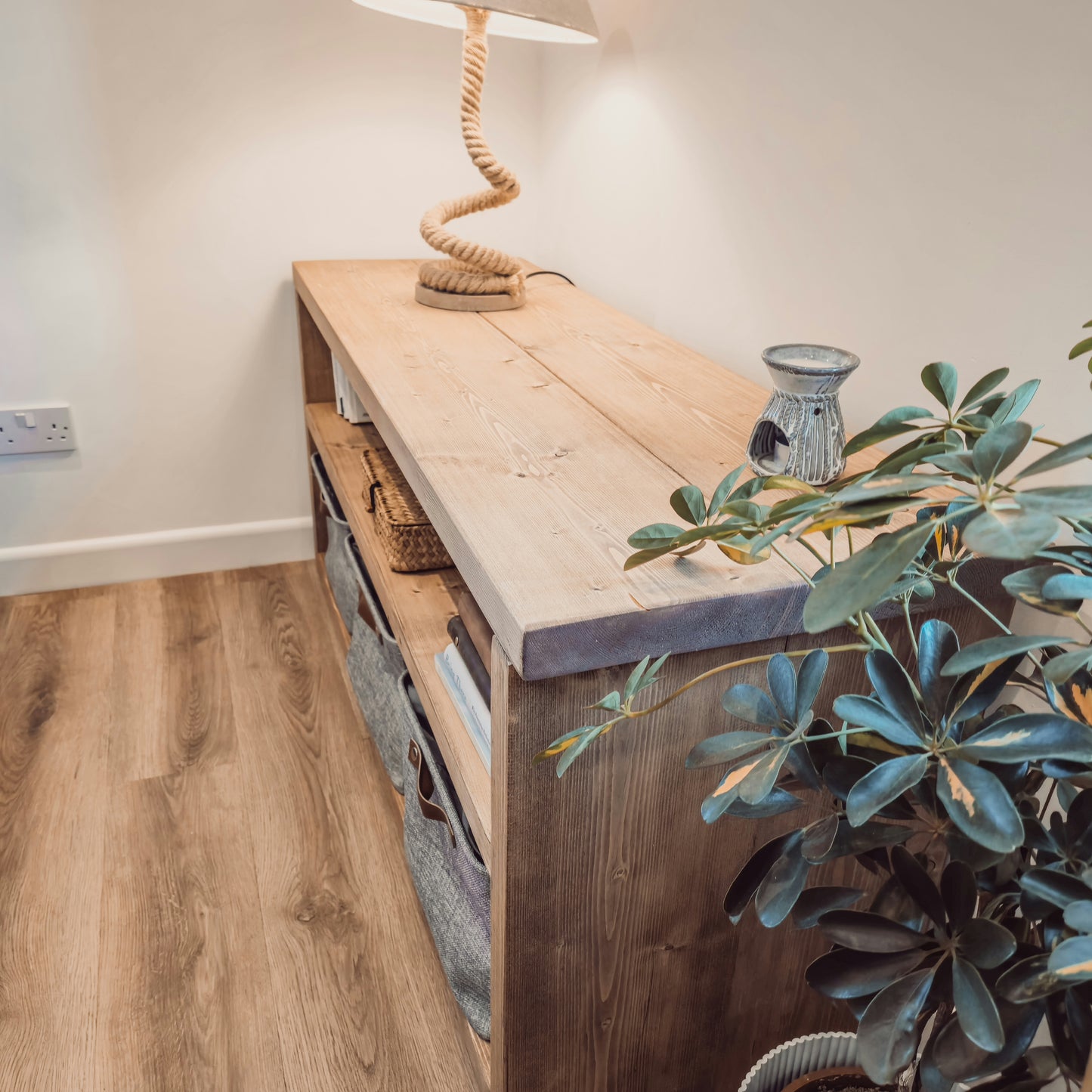 2-Tier Storage Unit / Bookshelf / Toy Storage / Living Room Storage / Shoe Storage Rustic Storage Unit Solid Wood Cottage Style /Book Shelf