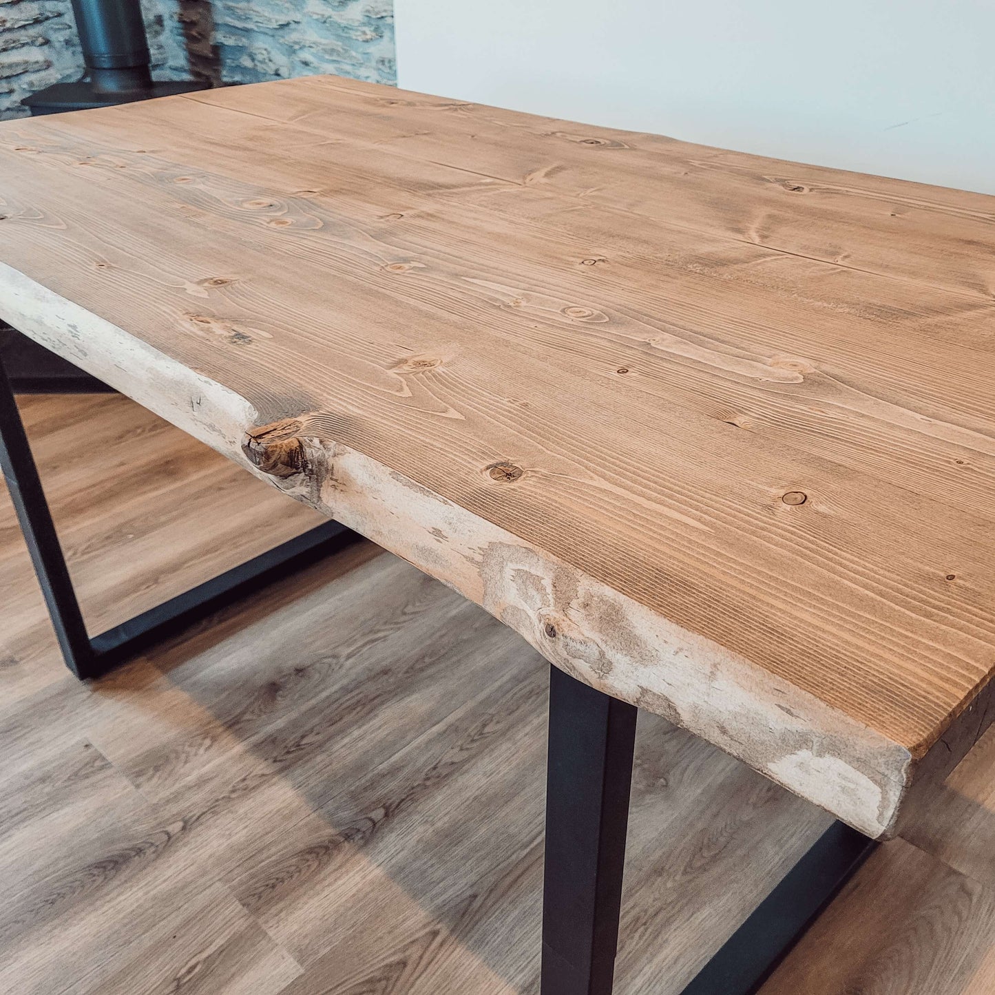 Live / Waney Edge Dining Table With Metal Legs image 2