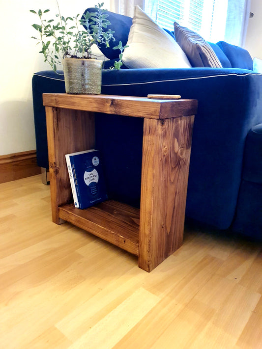 Solid Wood Rustic Coffee Table with Timber Legs image 1