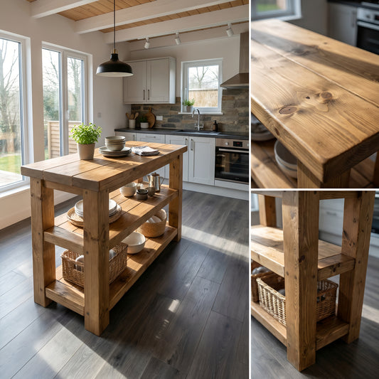 STONEFORD Kitchen Island / Breakfast Bar / Rustic Island