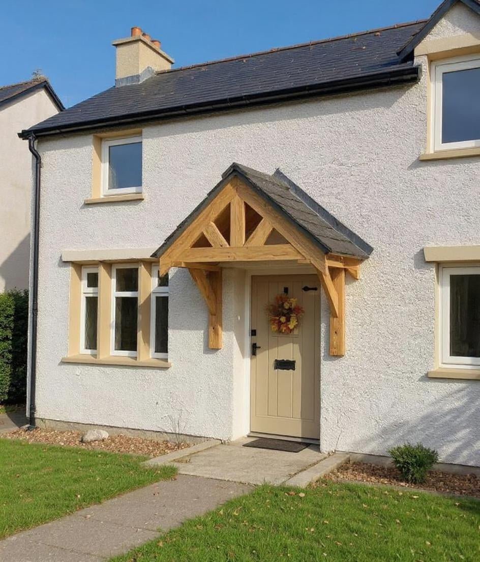 Solid Pine Wood Door Canopy Porch Kit – Outdoor Timber Entrance Cover