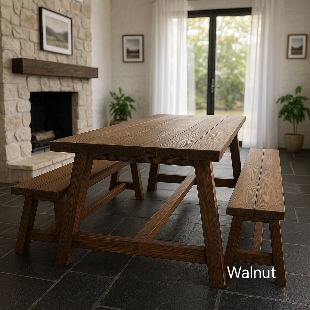 Farmhouse Dining Table With Bench