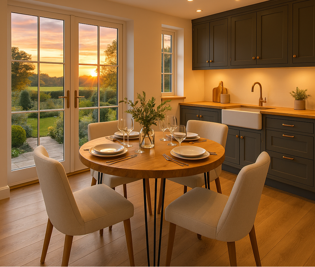 Round Solid Wood Tables With Hairpin Legs For Cafes and Restaurants Hospitality (Bulk Order)