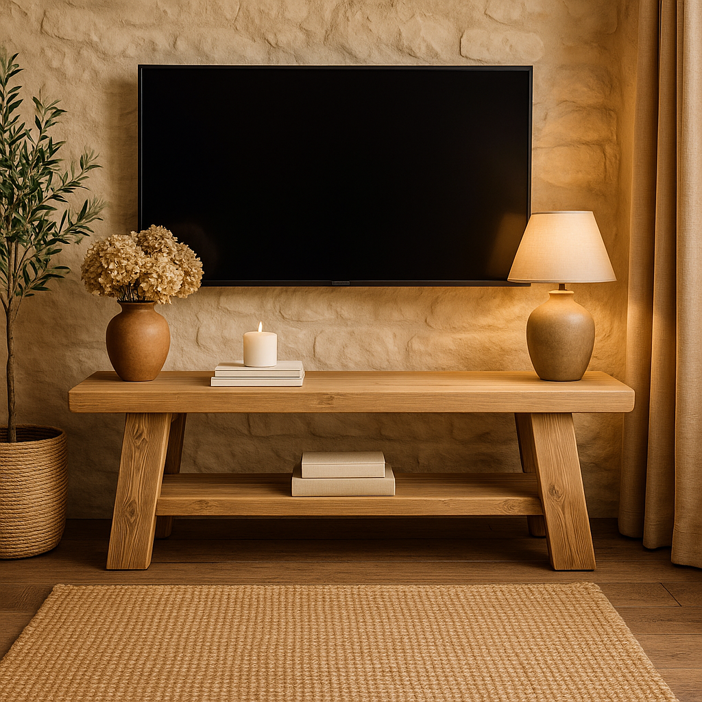 ROME Solid Wood Chunky TV Unit