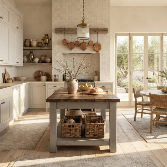 NESTON Kitchen Island / Breakfast Bar / Rustic Grey Painted Island