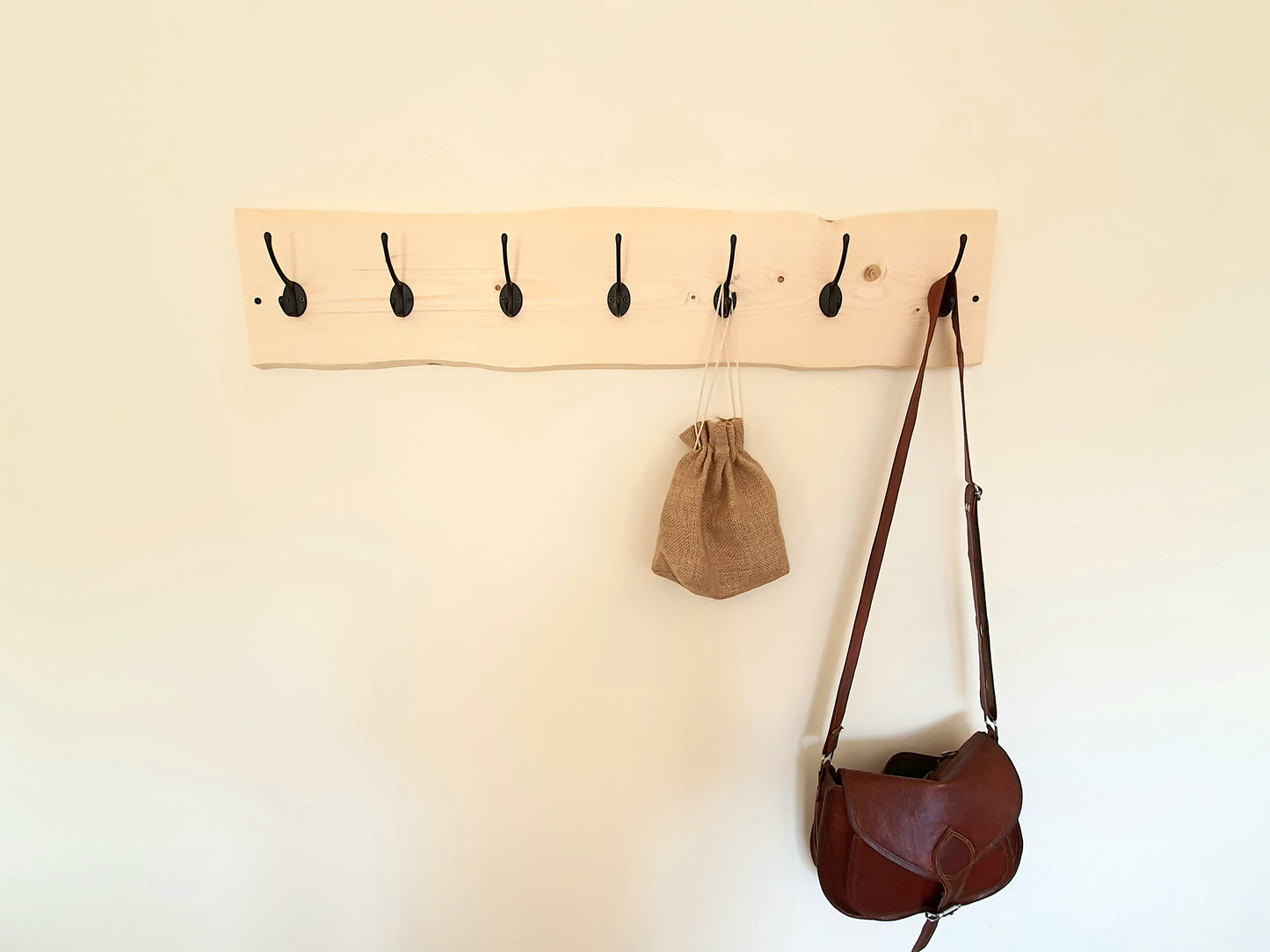 Waney Edge Coat Rack | Wooden Coat Hanger | Hook Hanger image 2