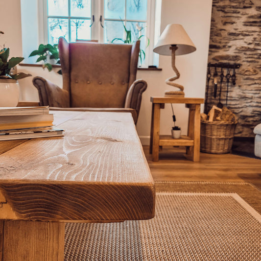 DIAN Rustic Wooden Coffee Table With Angled Legs image 1