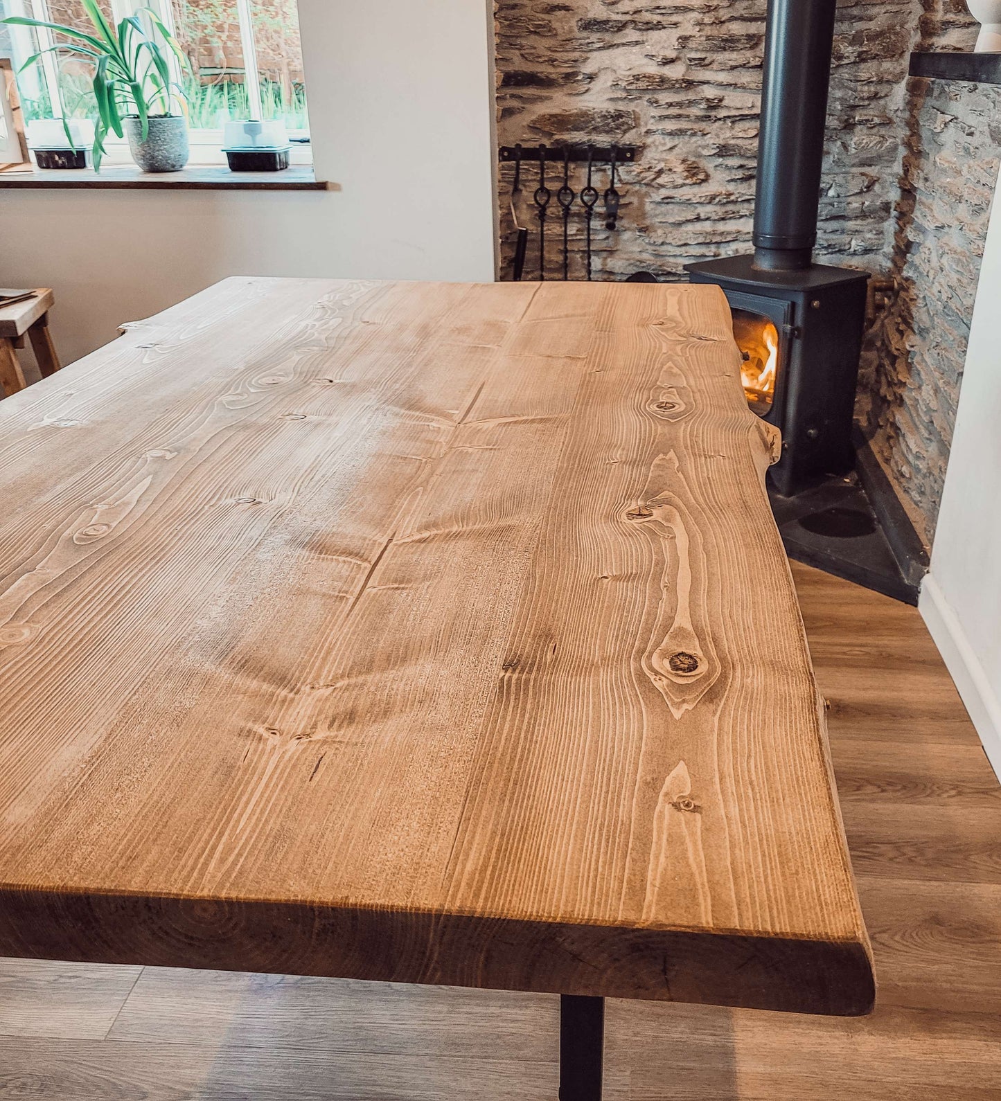 Live / Waney Edge Dining Table With Metal Legs image 4