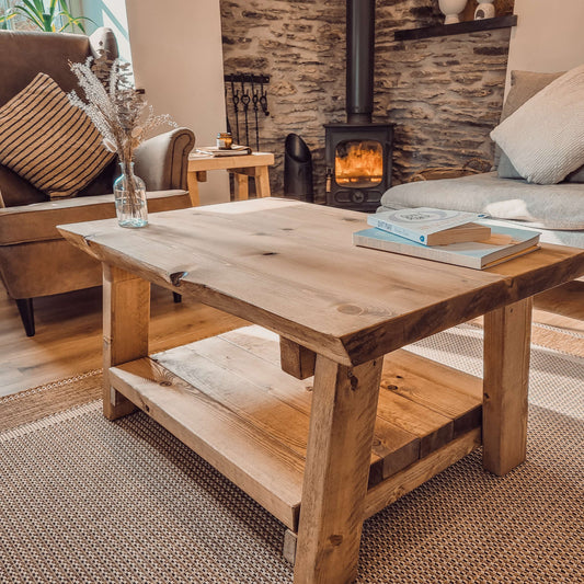 LOTTI Live / Waney Edge Coffee Table With Shelf image 0