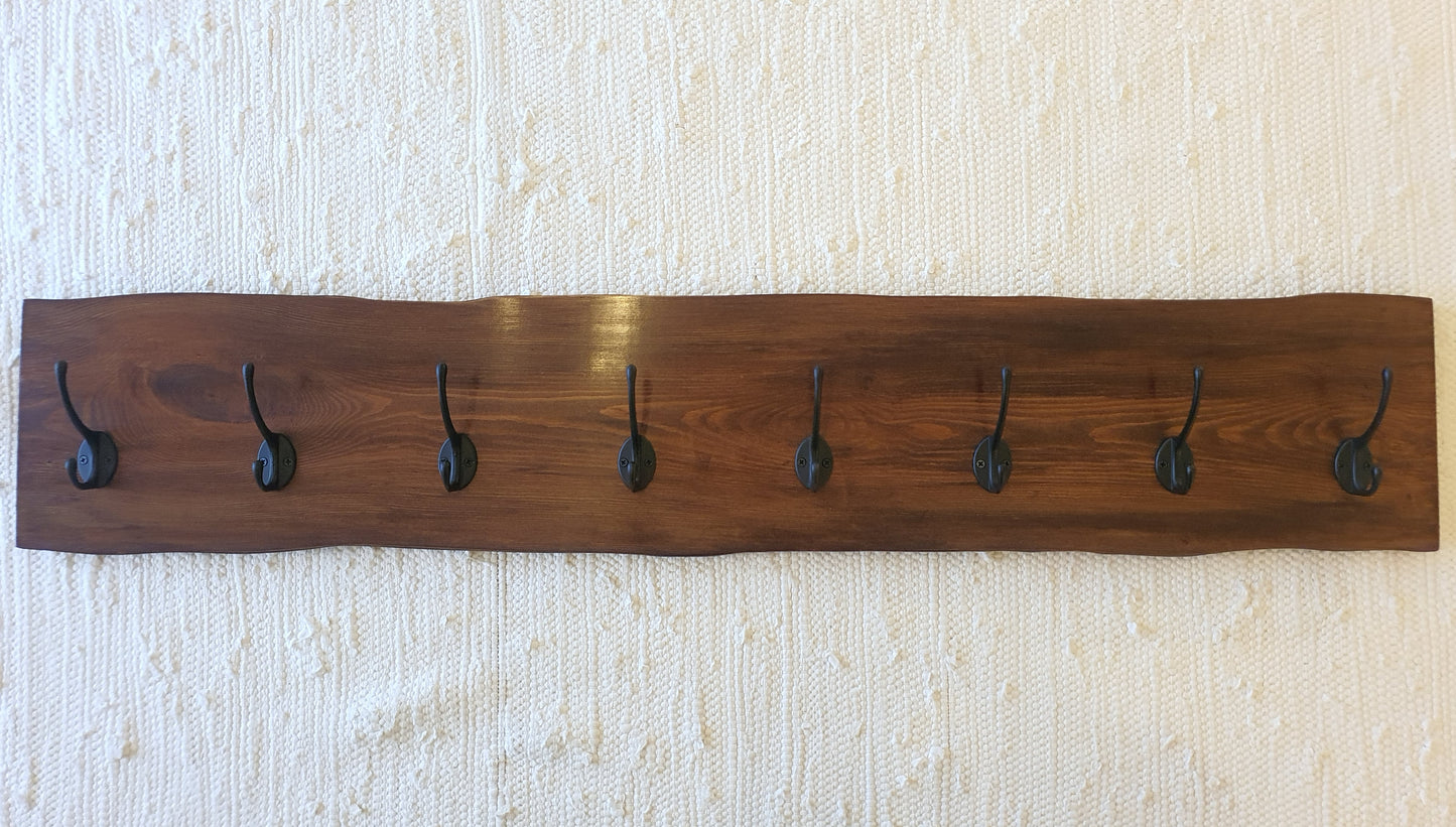 Waney Edge Coat Rack | Wooden Coat Hanger | Hook Hanger image 1