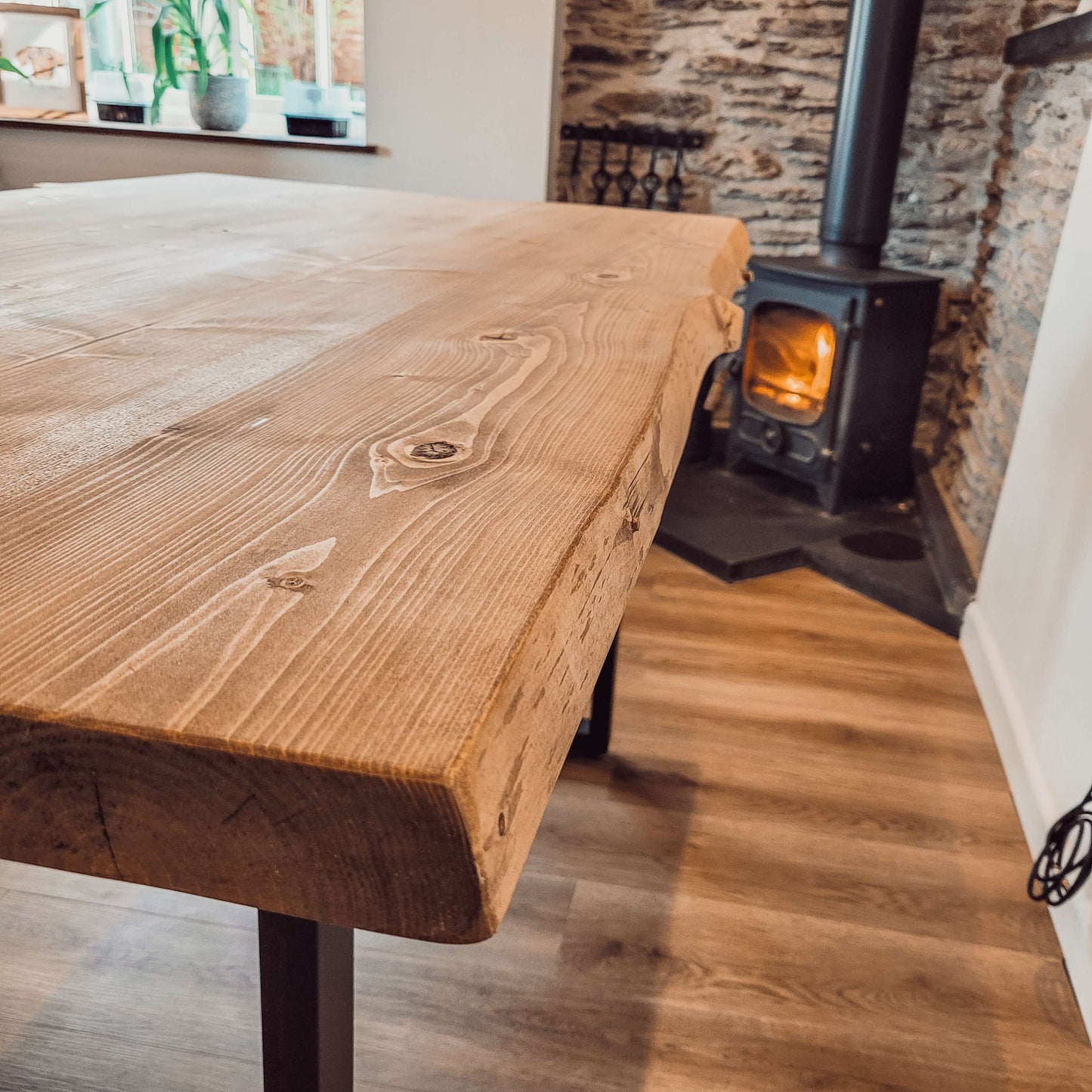 Live / Waney Edge Dining Table With Metal Legs image 5