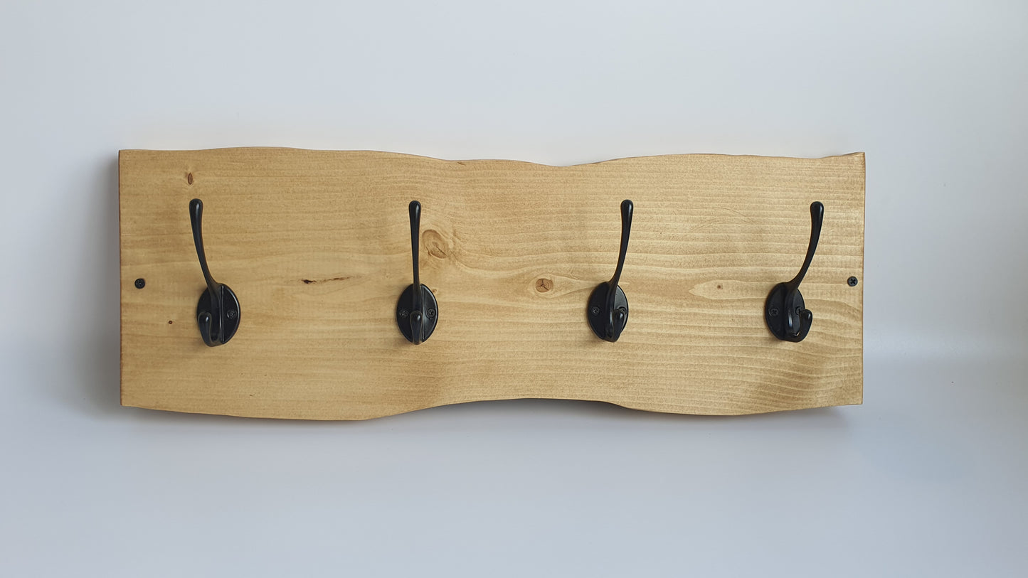 Waney Edge Coat Rack | Wooden Coat Hanger | Hook Hanger image 5