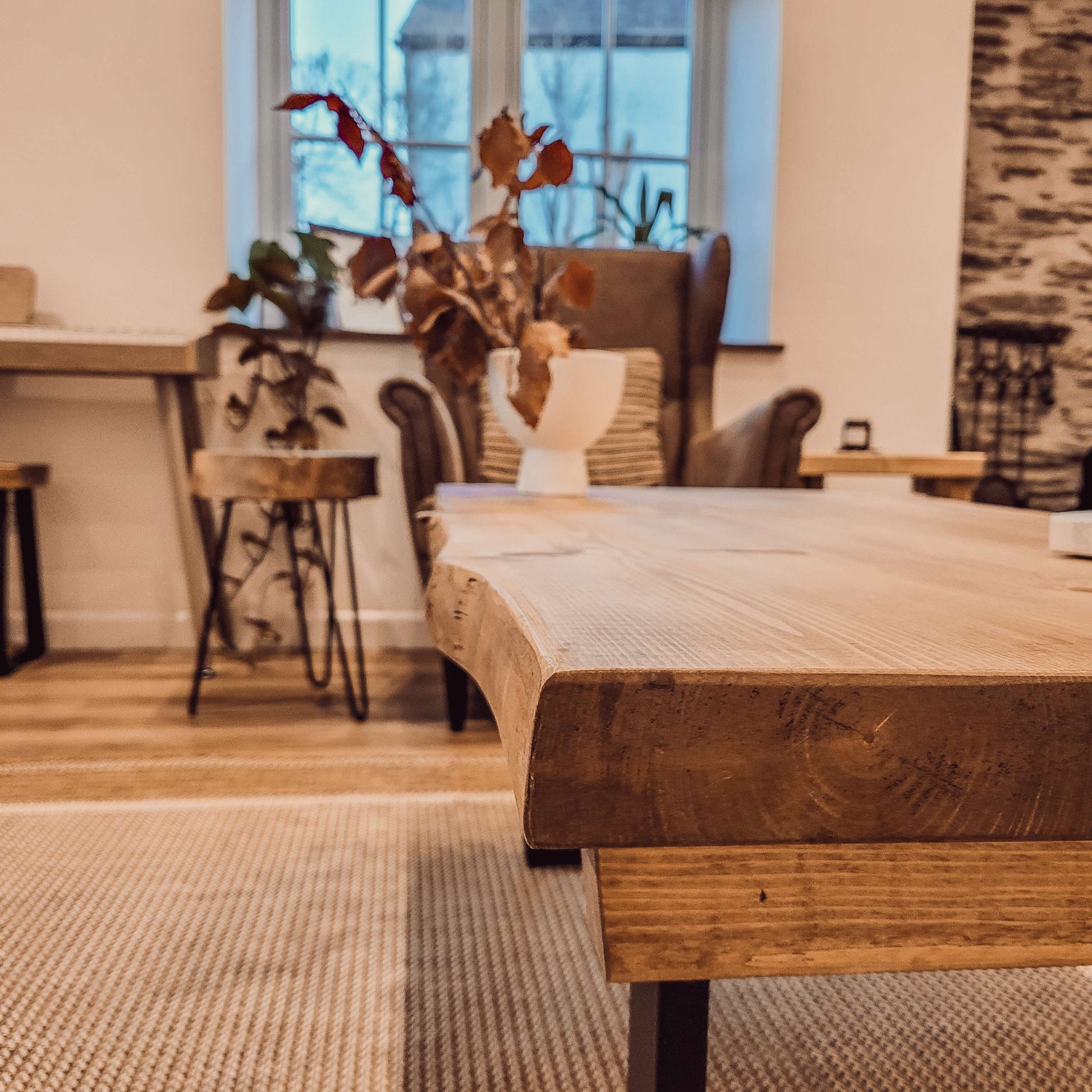 ALVA Live / Waney Edge Coffee Table With Metal Square Legs image 4