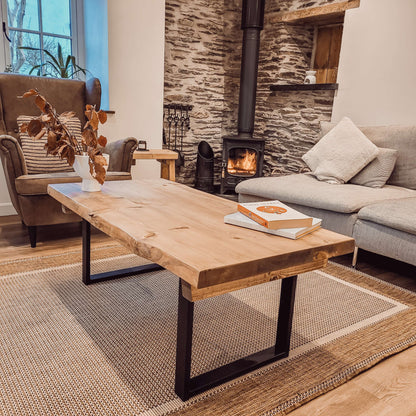 ALVA Live / Waney Edge Coffee Table With Metal Square Legs image 2
