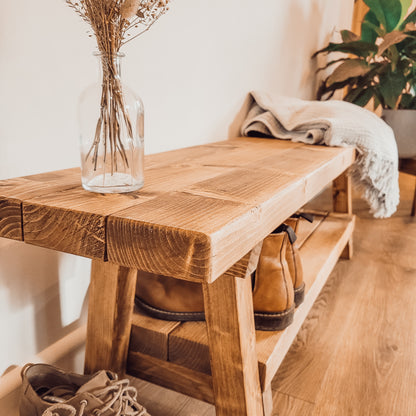 VORA Rustic Bench For Entryway