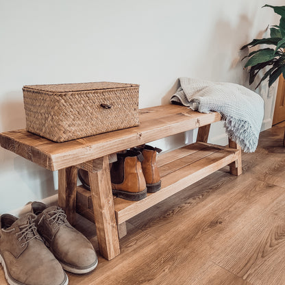 VORA Rustic Bench For Entryway