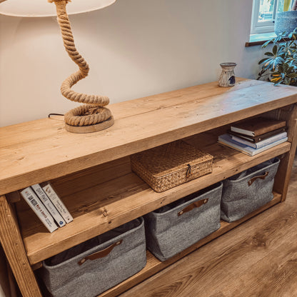 2-Tier Storage Unit / Bookshelf / Toy Storage / Living Room Storage / Shoe Storage Rustic Storage Unit Solid Wood Cottage Style /Book Shelf