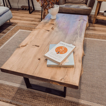 ALVA Live / Waney Edge Coffee Table With Metal Square Legs image 1