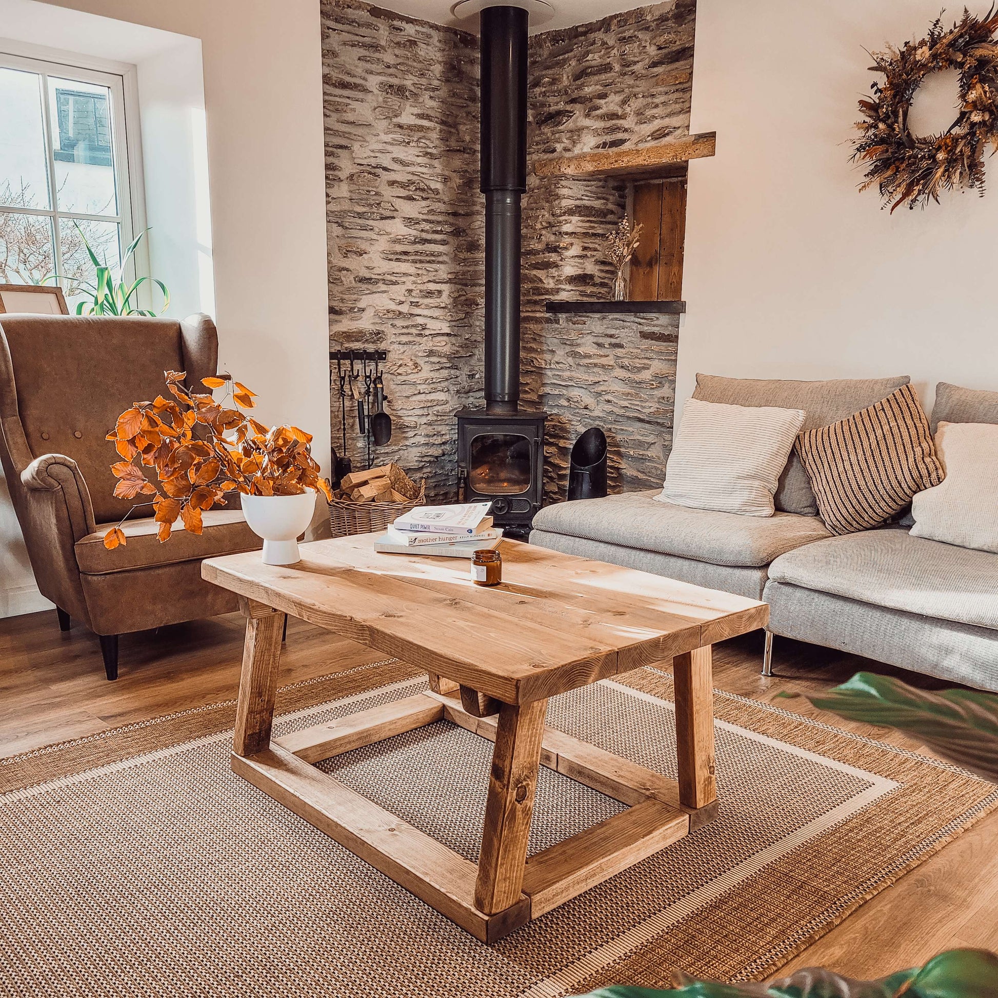 COAV Rustic Wooden Coffee Table image 0
