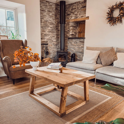 COAV Rustic Wooden Coffee Table image 0