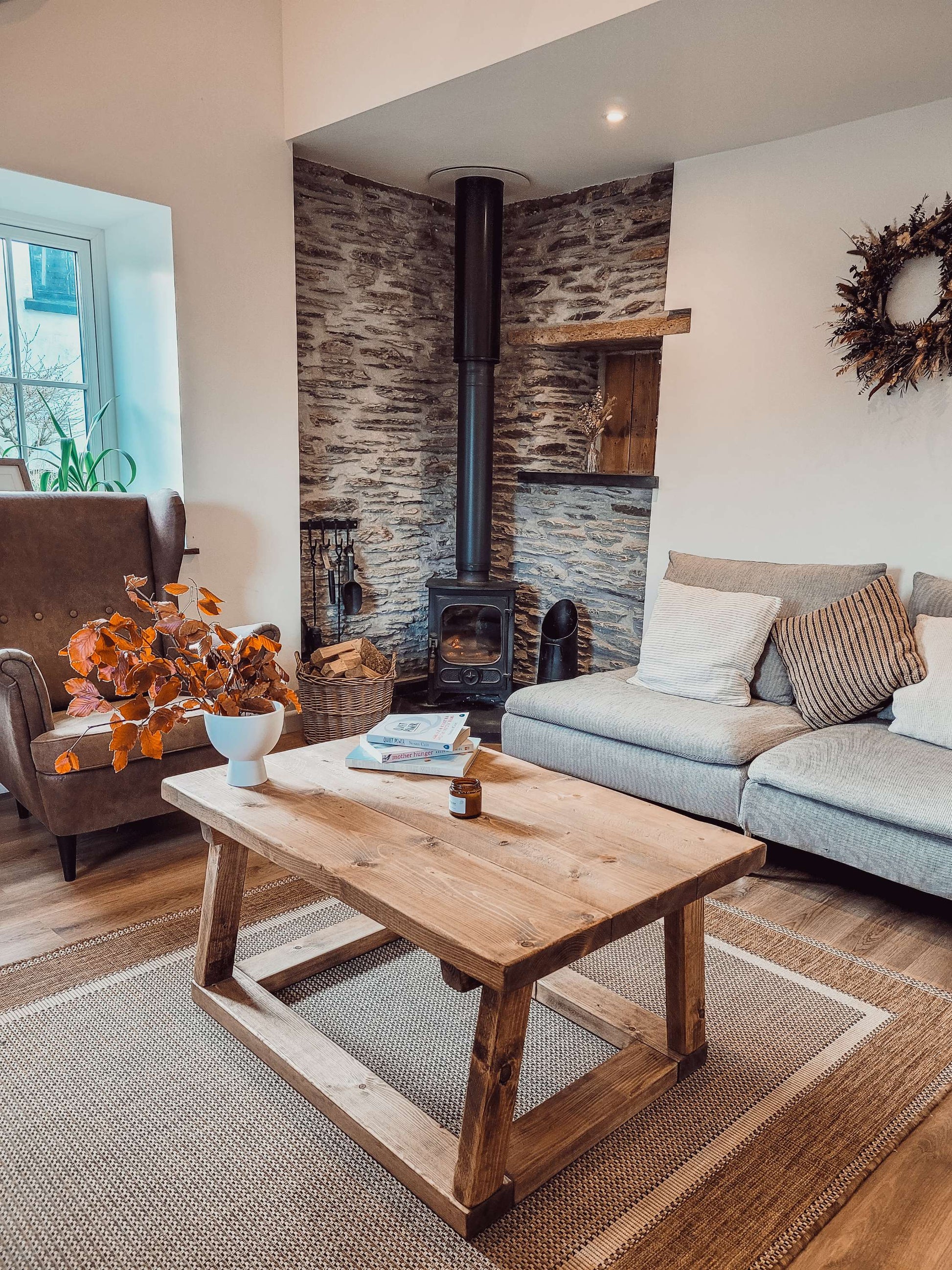 COAV Rustic Wooden Coffee Table image 3