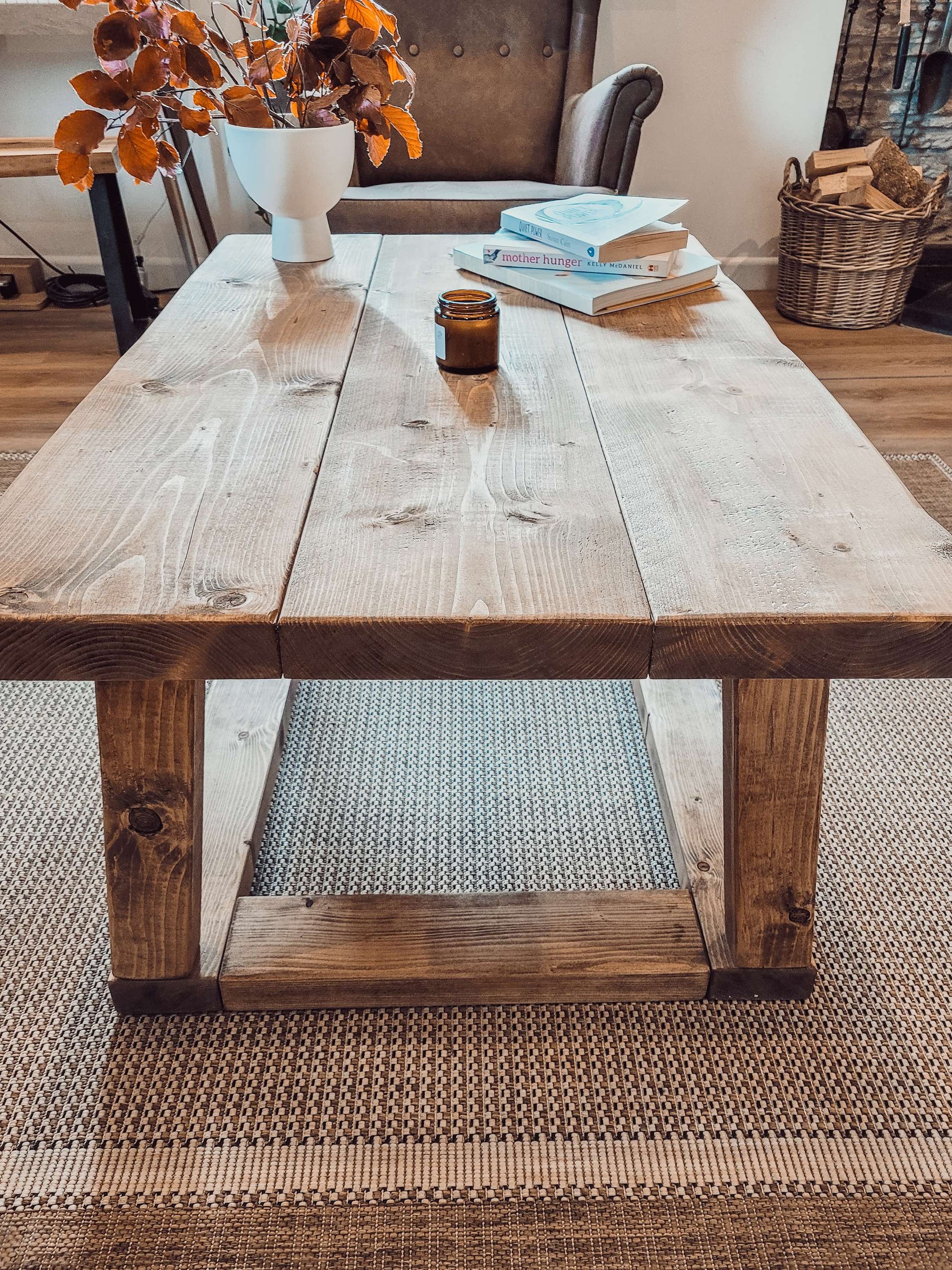 COAV Rustic Wooden Coffee Table image 9