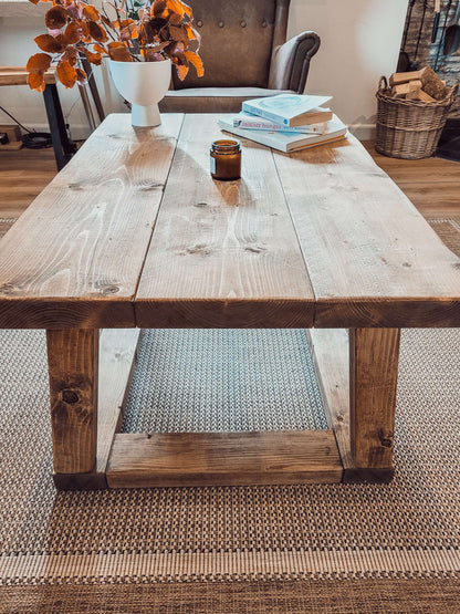 COAV Rustic Wooden Coffee Table image 9