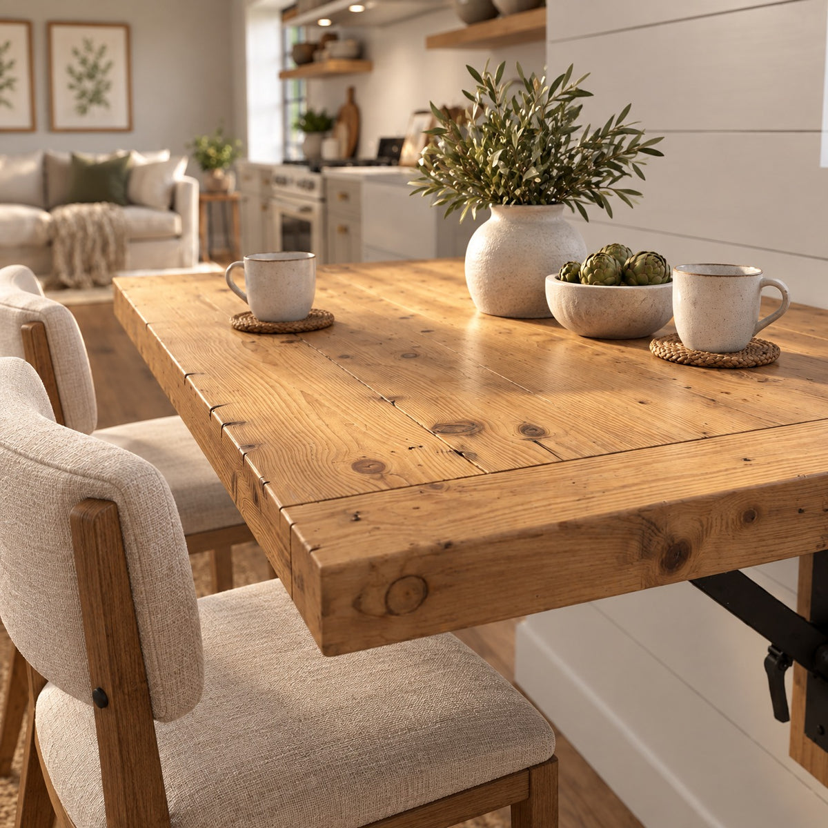 ASHCOMBE Light Oak Rustic Foldable Wall-Mounted Solid Wood Table – Rustic Wood with Foldable Brackets – Space-Saving Desk