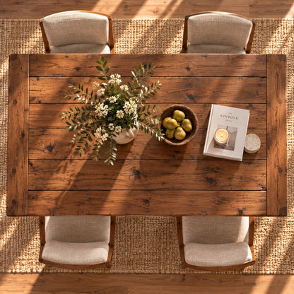 AURELIA Walnut Colour Solid Wood Extendable Dining Table with Folding Ends | Rustic Farmhouse Foldable Table