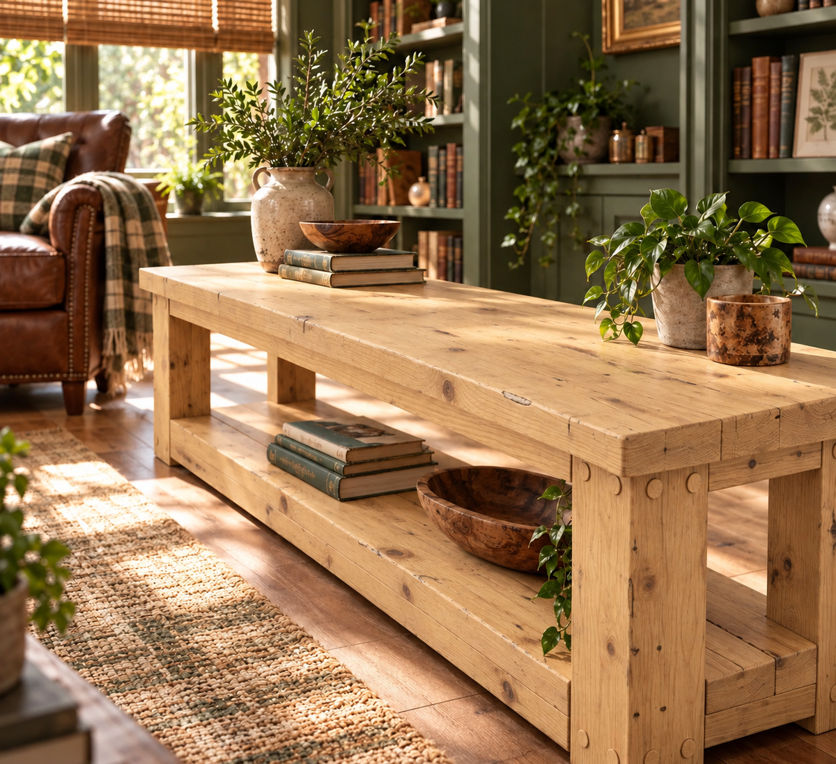 POLO Light Oak Colour TV Unit Solid Wood Console Table