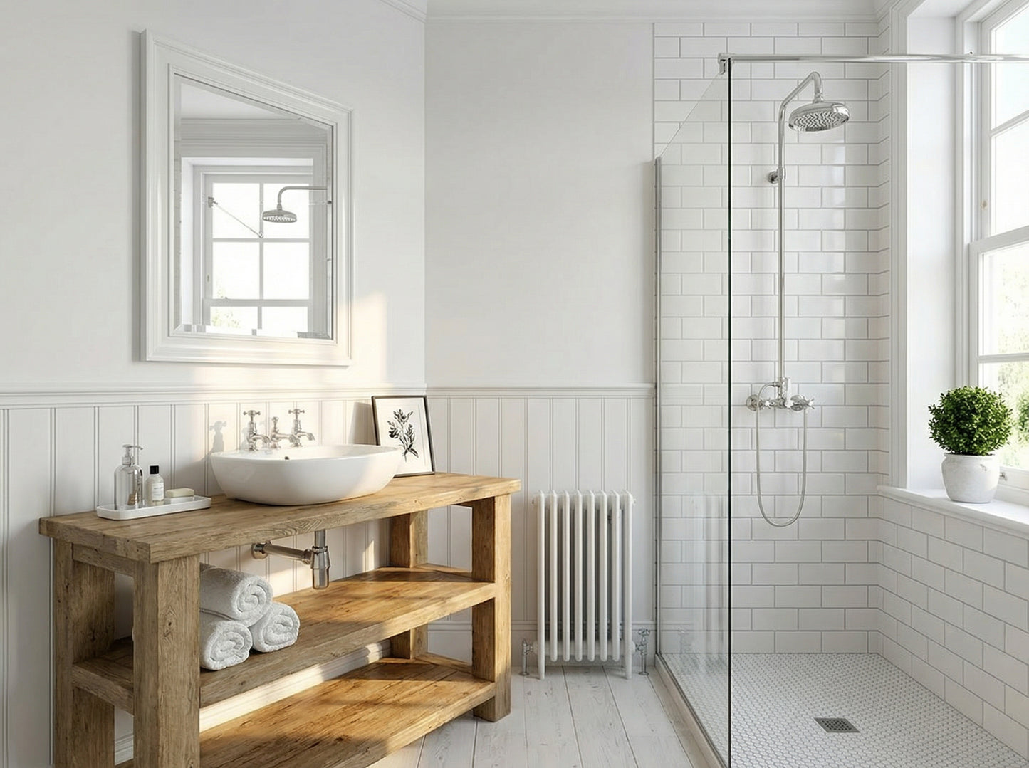 BRAMLEY Solid Wood Bathroom Vanity With Shelf