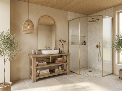 BRAMLEY Solid Wood Bathroom Vanity With Shelf