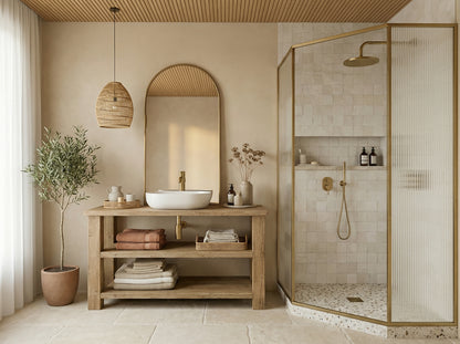 BRAMLEY Solid Wood Bathroom Vanity With Shelf