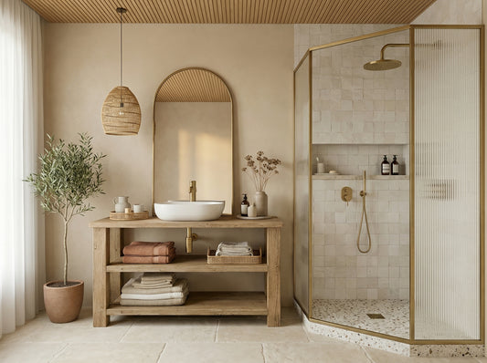 BRAMLEY Solid Wood Bathroom Vanity With Shelf