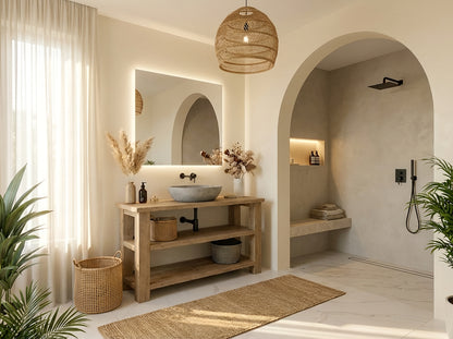 BRAMLEY Solid Wood Bathroom Vanity With Shelf