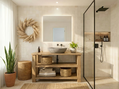 BRAMLEY Solid Wood Bathroom Vanity With Shelf