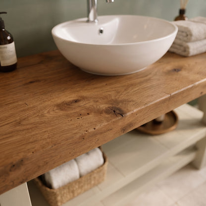 BRAMLEY Cashmere Colour Solid Wood Bathroom Vanity With Shelf