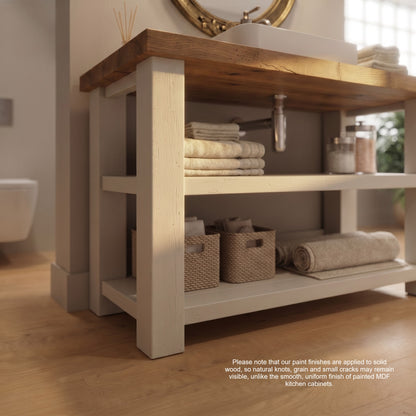 BRAMLEY Cashmere Colour Solid Wood Bathroom Vanity With Shelf