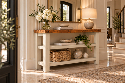BRAMLEY Cashmere Console Colour Solid Wood Bathroom Vanity With Shelf