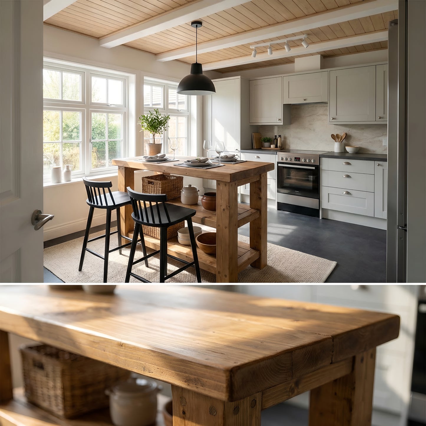 STONEFORD Kitchen Island / Breakfast Bar / Rustic Island