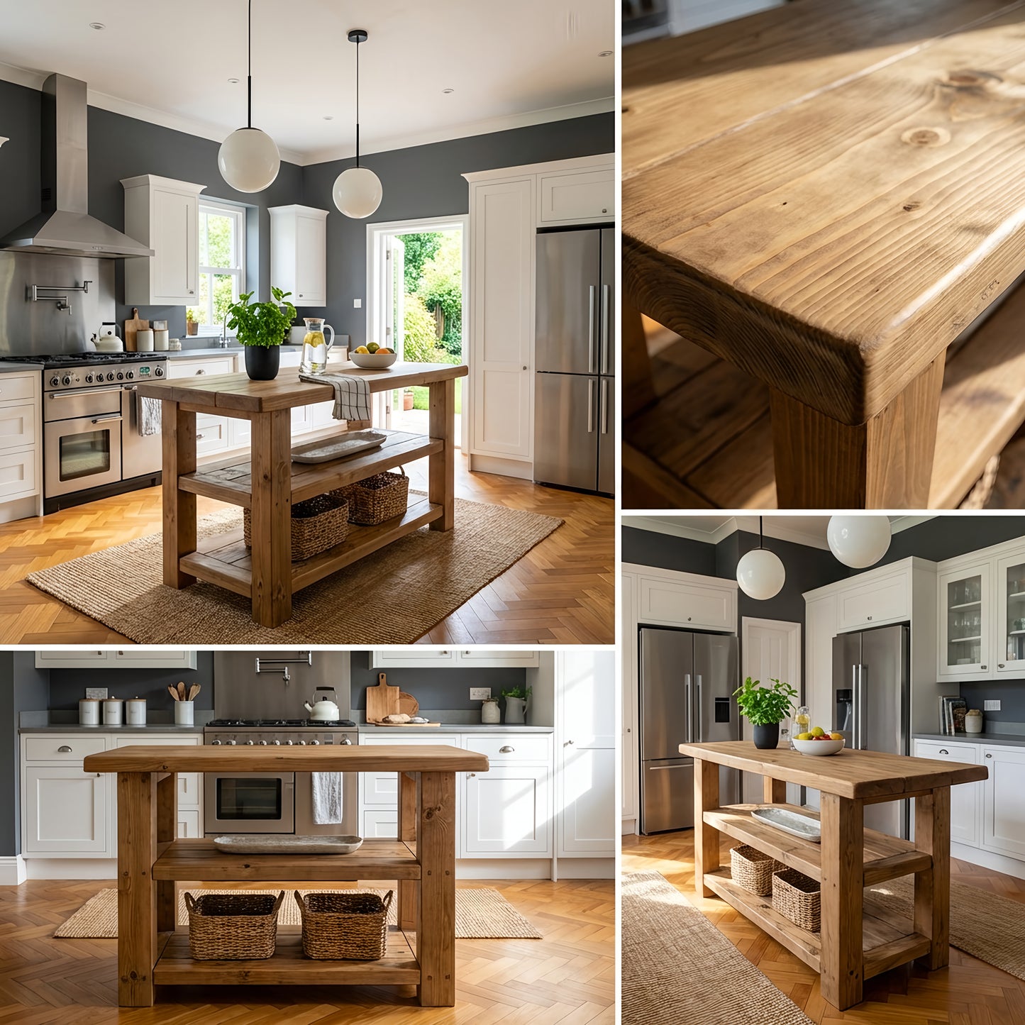 STONEFORD Kitchen Island / Breakfast Bar / Rustic Island