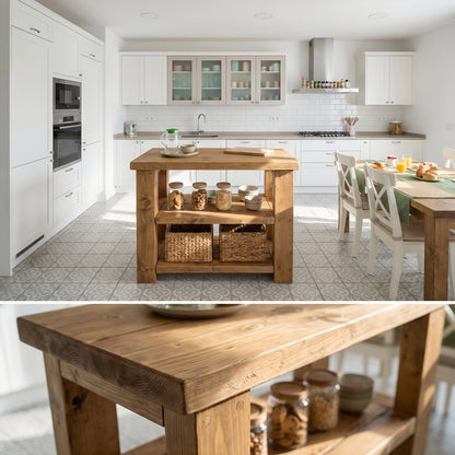 STONEFORD Kitchen Island / Breakfast Bar / Rustic Island