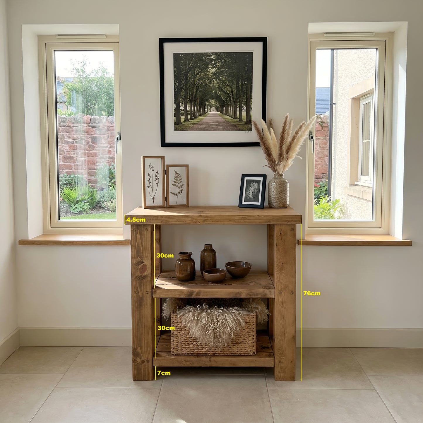BRAMLEY Solid Wood Bathroom Vanity With Shelf