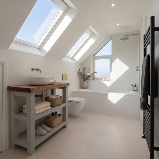 BRAMLEY Medium Grey Solid Wood Bathroom Vanity With Shelf