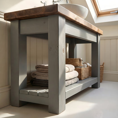 BREVIN Bathroom Vanity / Wash Basin / Grey Painted Bathroom Unit