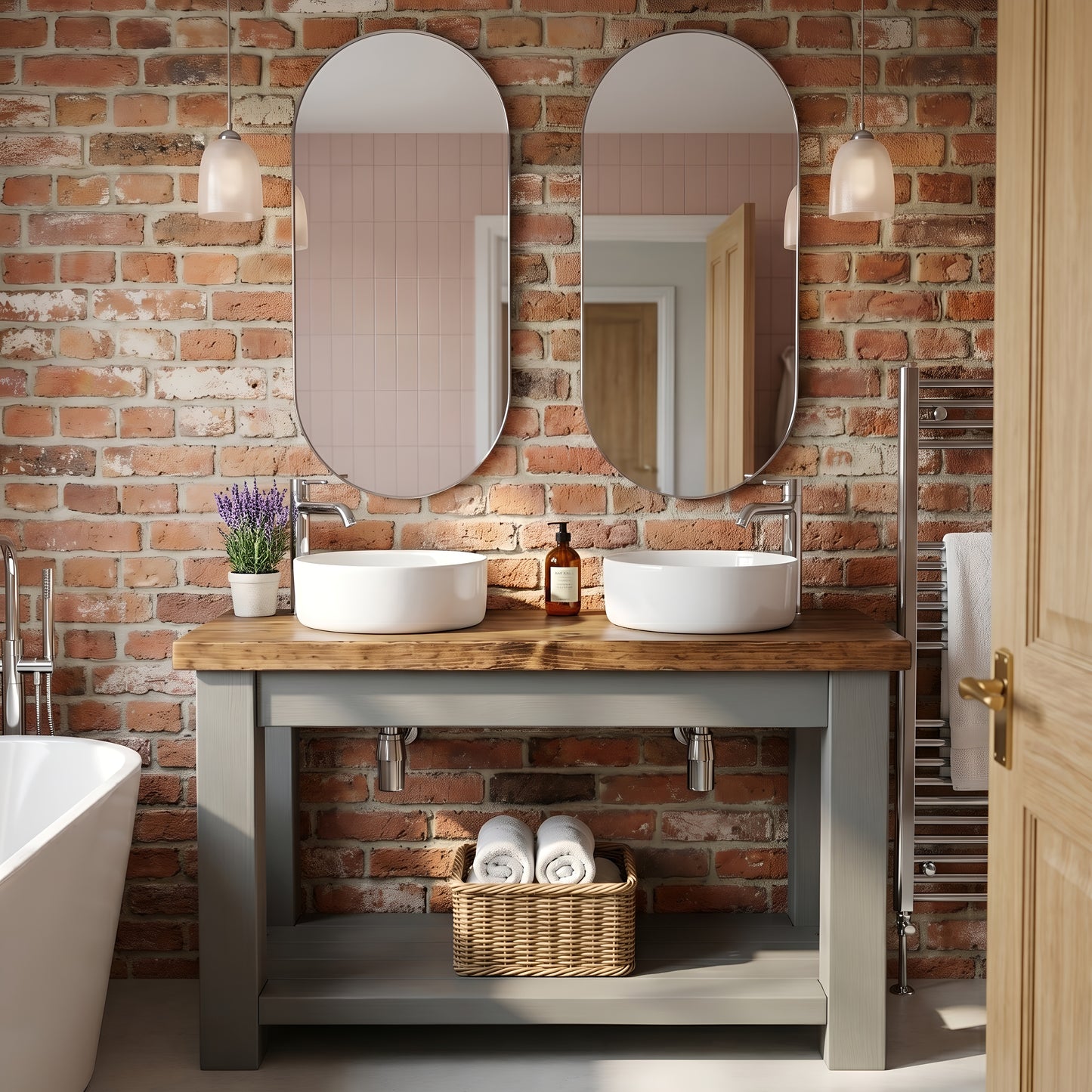 BREVIN Bathroom Vanity / Wash Basin / Grey Painted Bathroom Unit